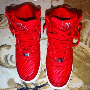 Nike Mens Air Force 1 High Woven Gym Red Sneakers